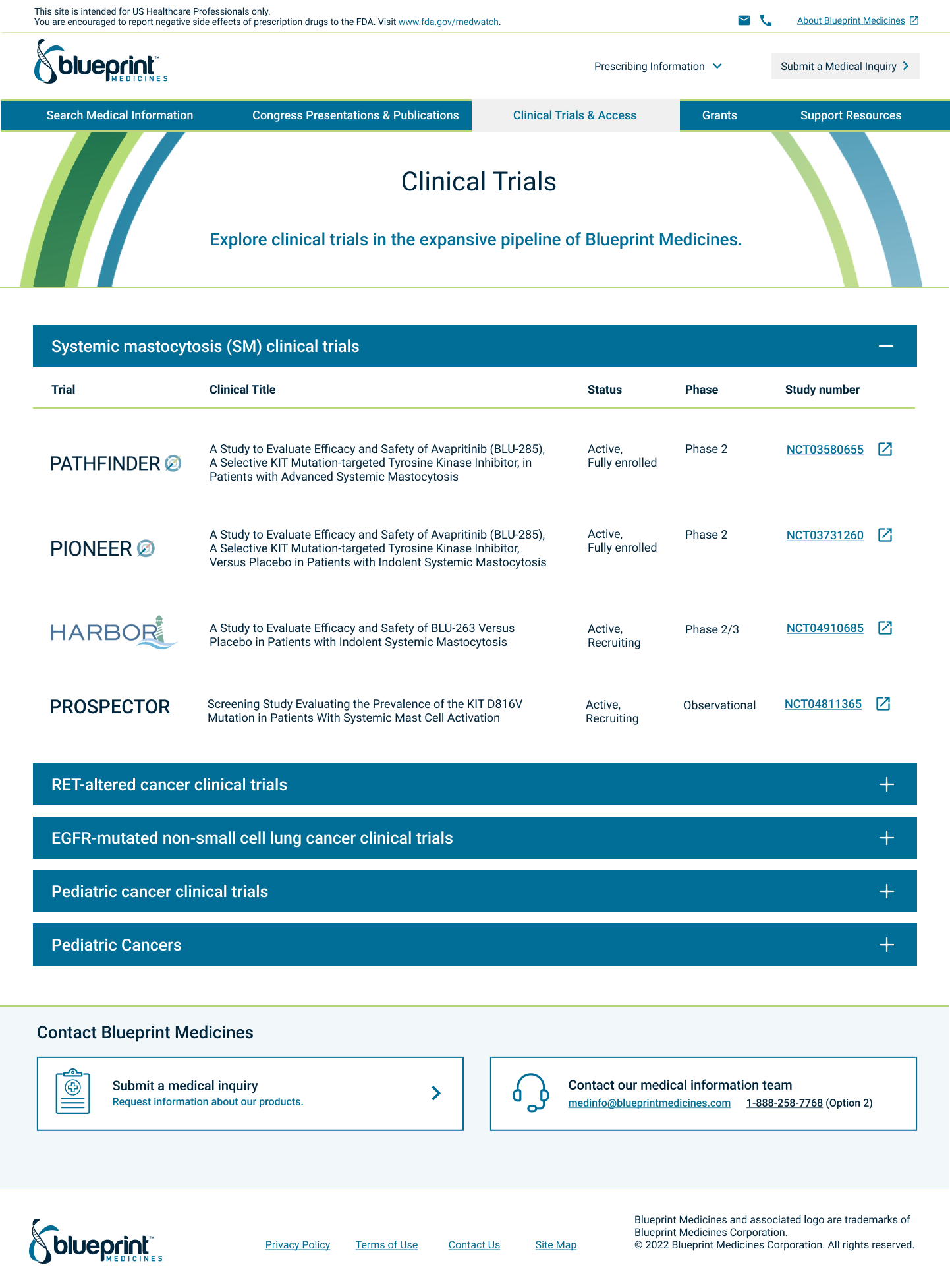 Blueprint Medicines Information Center Desktop Design 5
